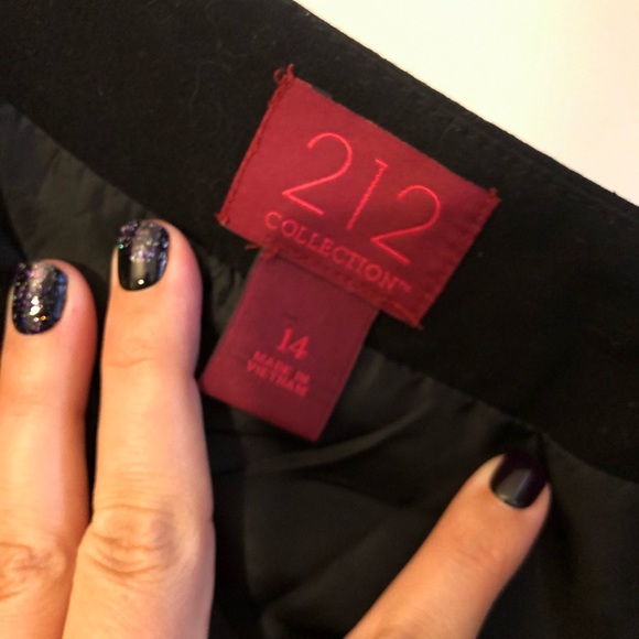 Black Straight Style Skirt with Double Button - Picture 6 of 9